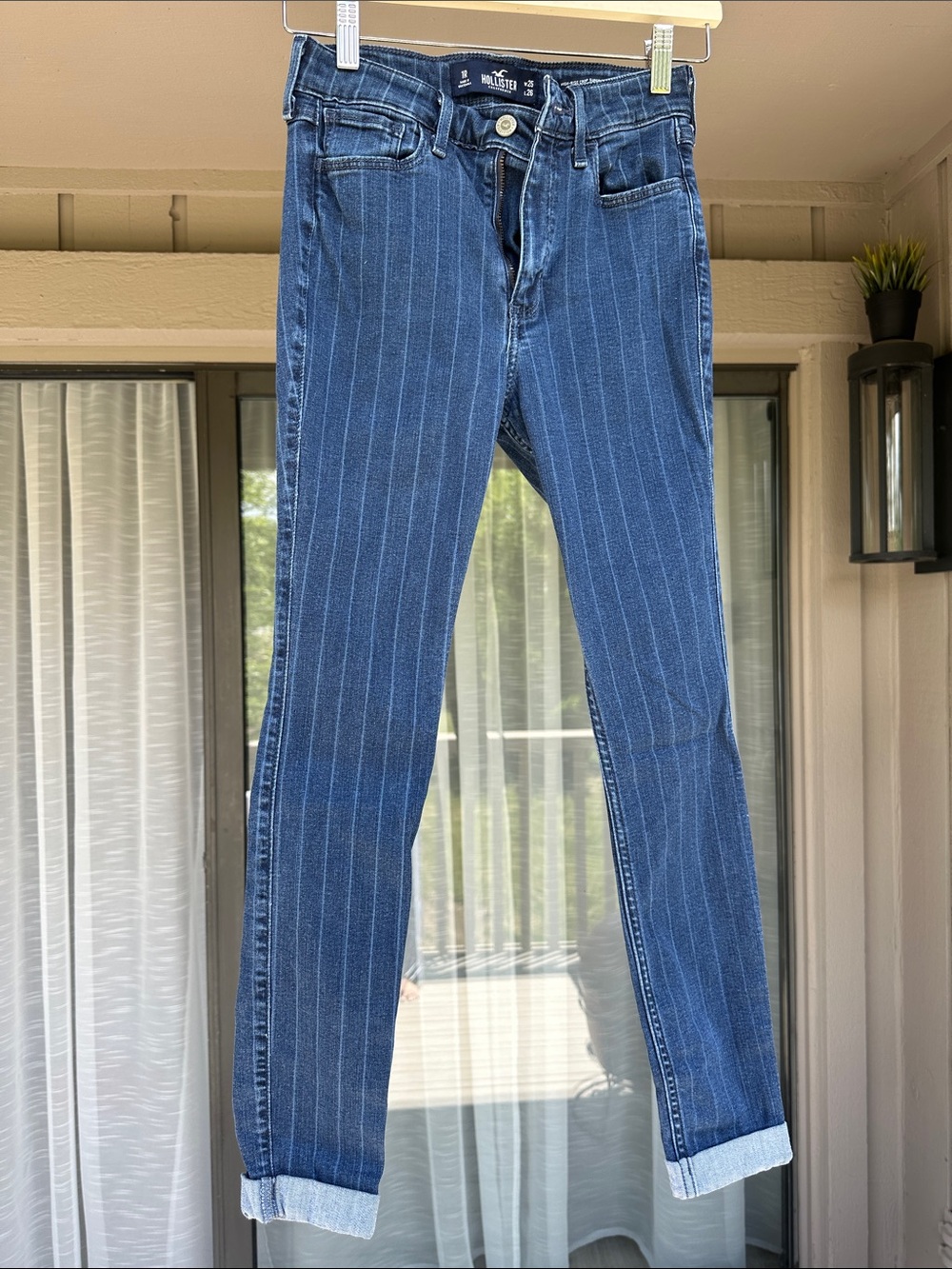 Hollister - Women's Skinny Pinstripe Jeans in Blue